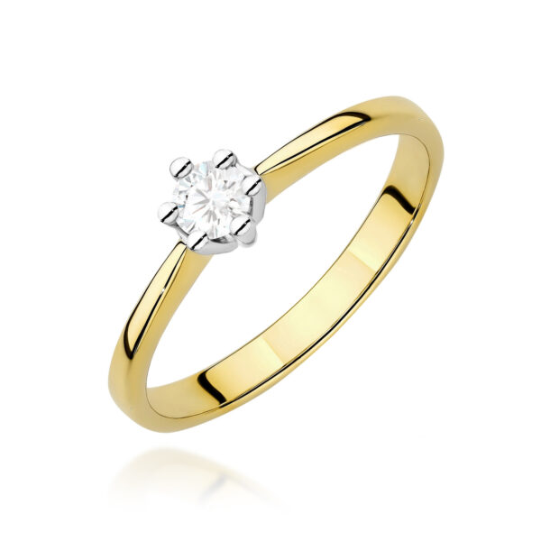 Pierścionek Diament Laboratoryjny 0,15ct żółte złoto