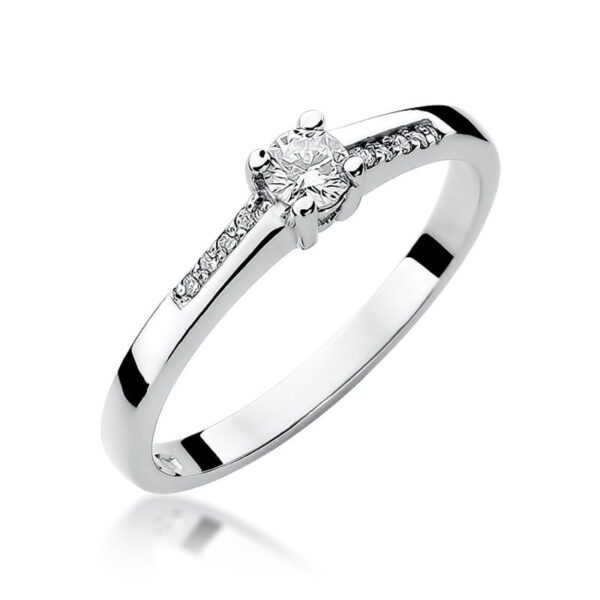 Pierścionek Diament 0,15ct białe złoto