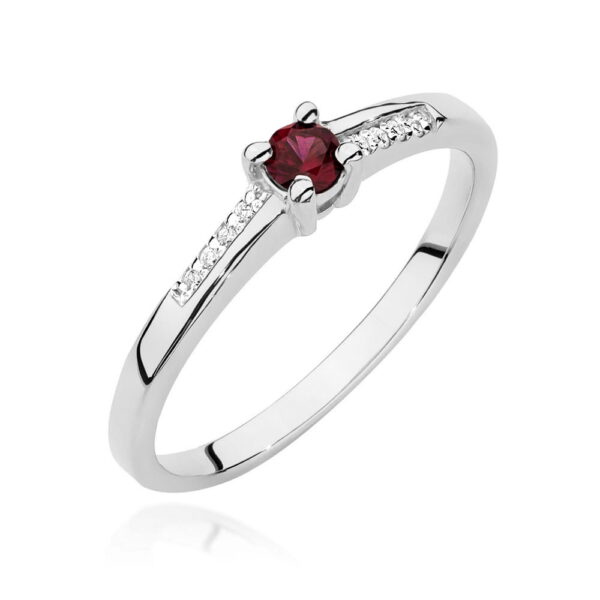 Pierścionek Rubin 0,15ct białe złoto