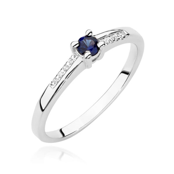 Pierścionek Szafir 0,15ct białe złoto