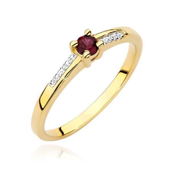 Pierścionek Rubin 0,15ct żółte złoto