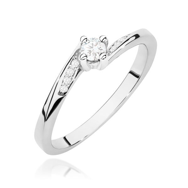 Pierścionek Diament 0,15ct białe złoto