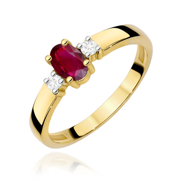 Pierścionek Rubin 0,60ct żółte złoto