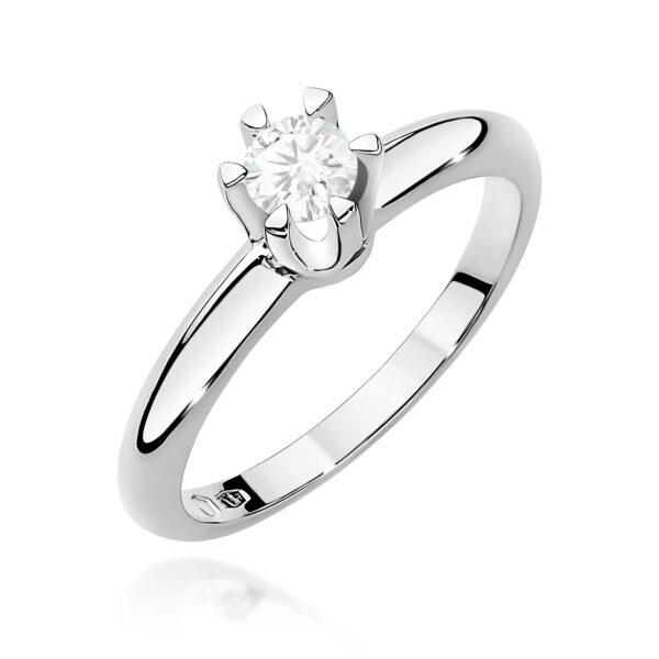 Pierścionek Diament 0,30ct białe złoto 375