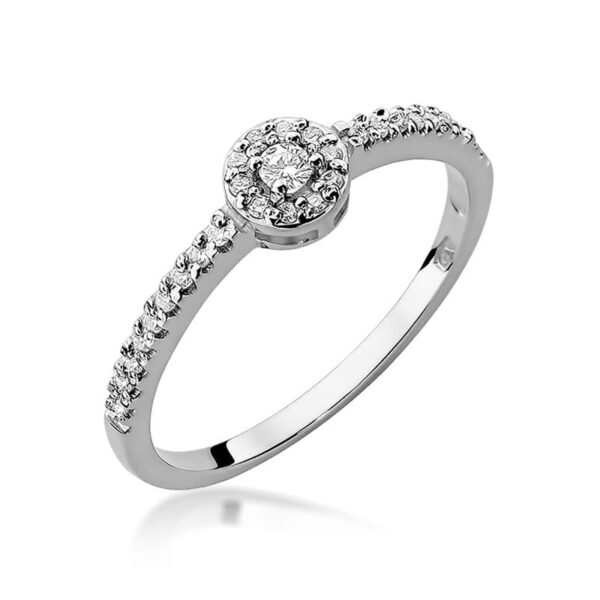Pierścionek Diament 0,05ct białe złoto
