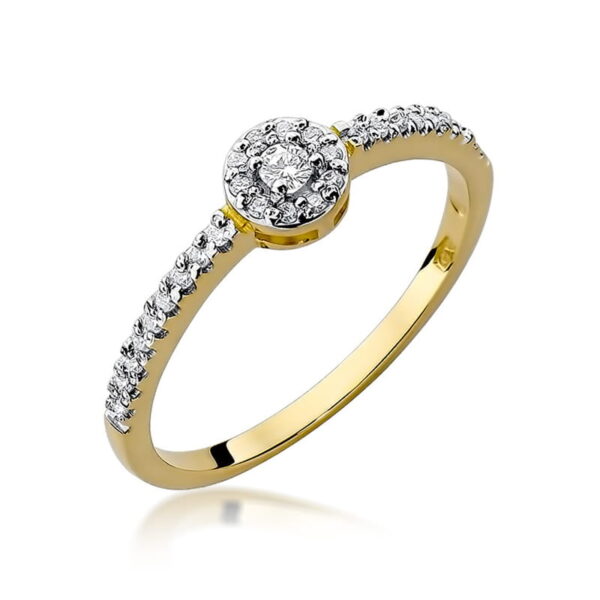 Pierścionek Diament 0,05ct żółte złoto
