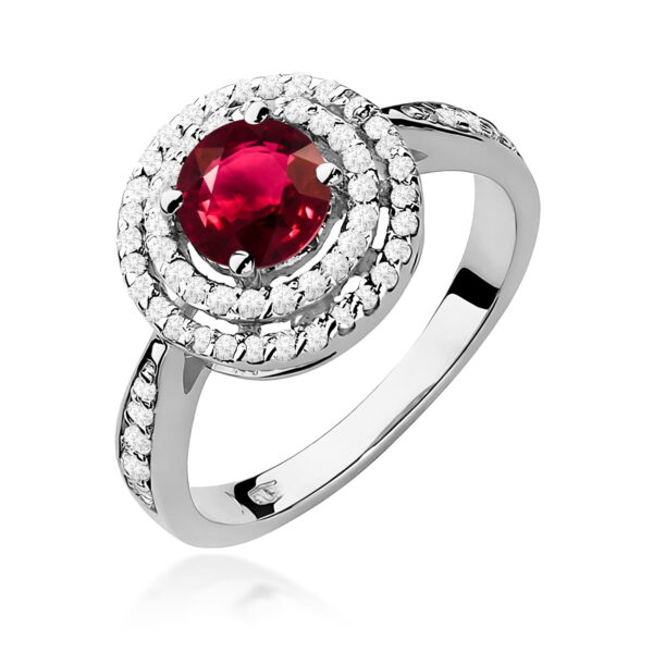 Pierścionek Rubin 1,20ct białe złoto