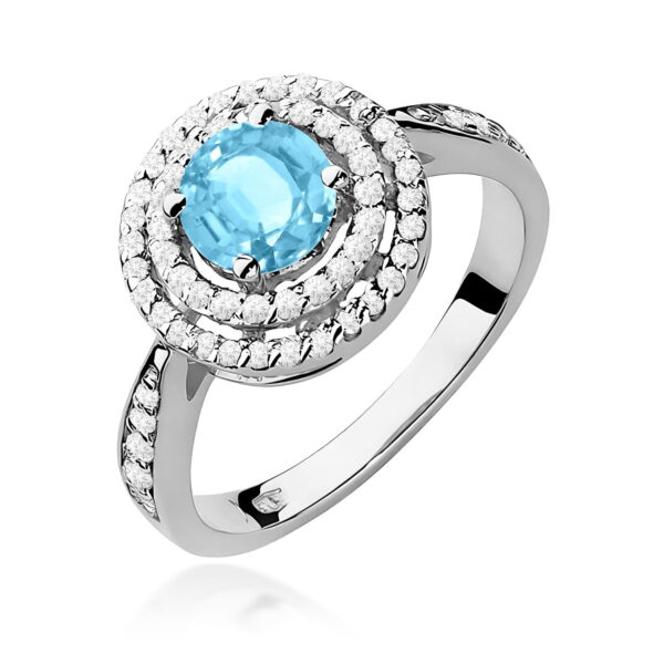 Pierścionek Topaz Swiss 0,80ct białe złoto