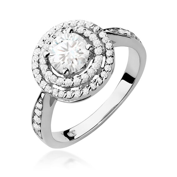 Pierścionek Diament Laboratoryjny 0,75ct białe złoto 375