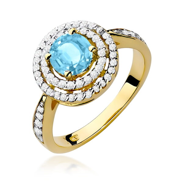 Pierścionek Topaz Swiss 0,80ct żółte złoto 375