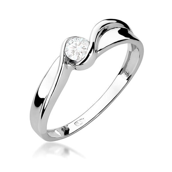 Pierścionek Diament 0,15ct białe złoto 375