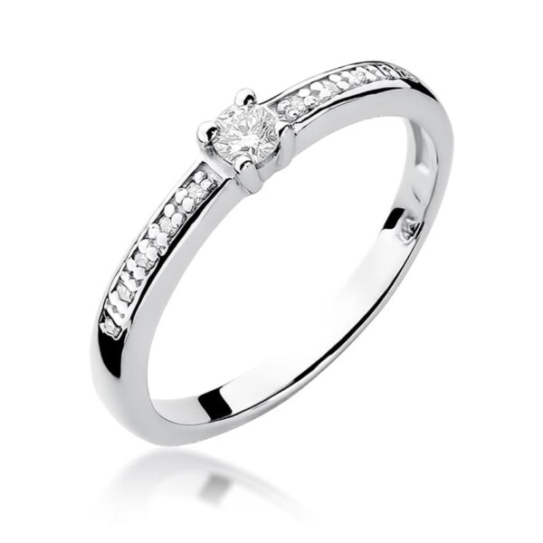 Pierścionek Diament 0,08ct białe złoto