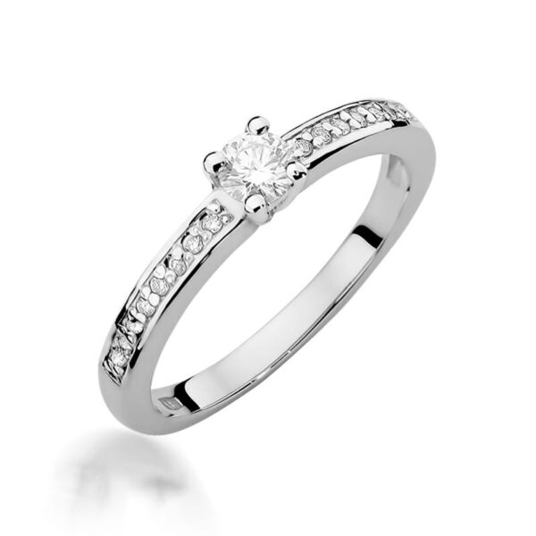 Pierścionek Diament 0,20ct białe złoto