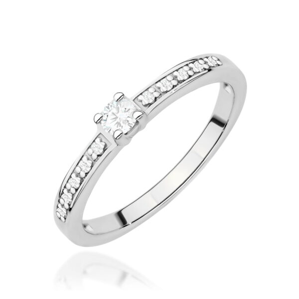 Pierścionek Diament Laboratoryjny 0,08ct białe złoto
