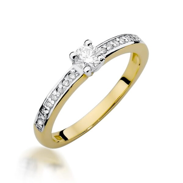 Pierścionek Diament 0,20ct żółte złoto
