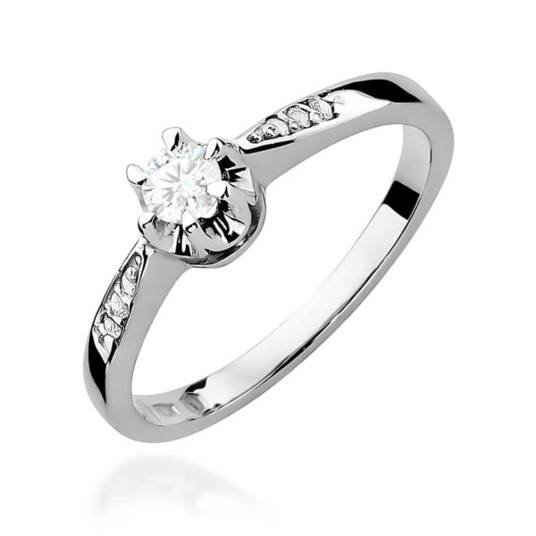 Pierścionek Diament 0,23ct białe złoto 375