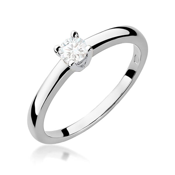 Pierścionek Diament 0,25ct białe złoto 375
