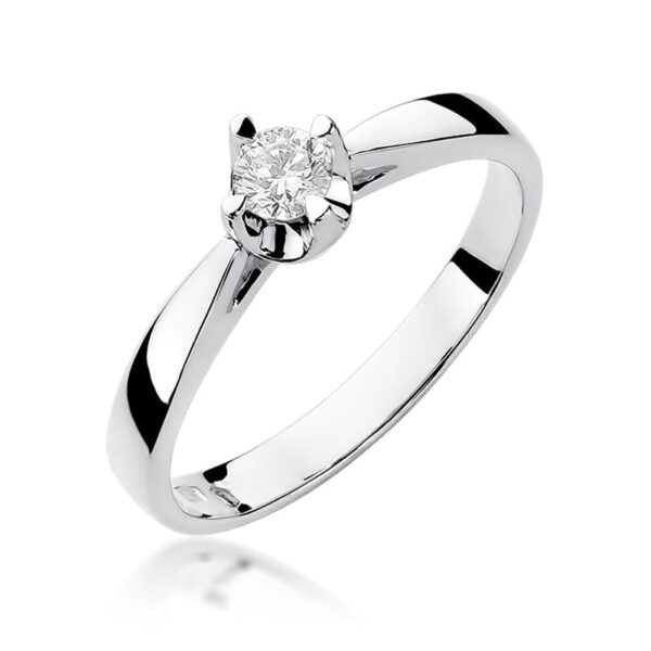Pierścionek Diament 0,20ct białe złoto 375