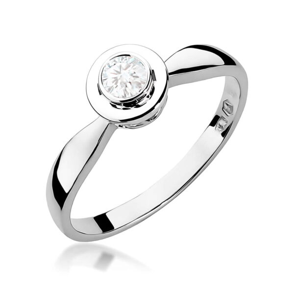 Pierścionek Diament 0,15ct białe złoto