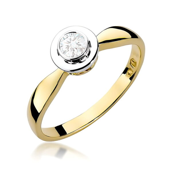 Pierścionek Diament 0,15ct żółte złoto