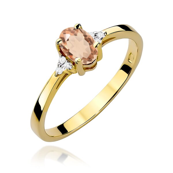 Pierścionek Morganit 0,40ct żółte złoto 375