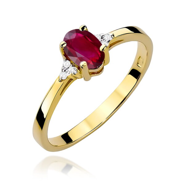 Pierścionek Rubin 0,60ct żółte złoto 375