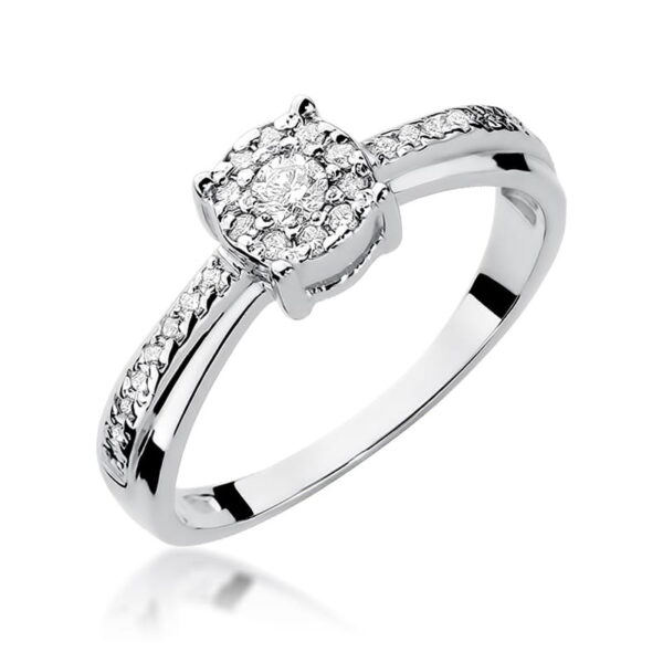 Pierścionek W302 Diament 0,08ct białe złoto