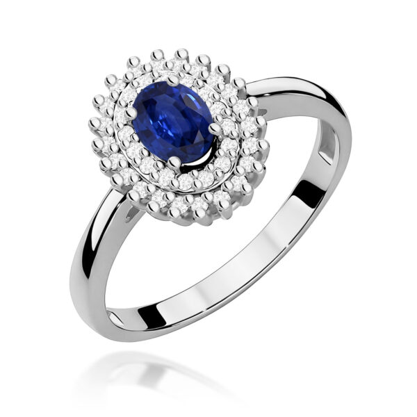 Pierścionek Szafir 0,70ct białe złoto