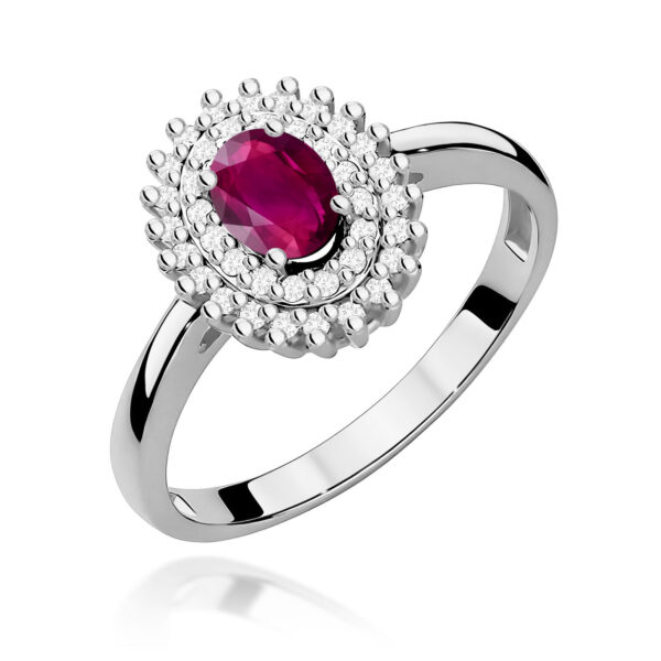 Pierścionek Rodolit 0,50ct białe złoto 375