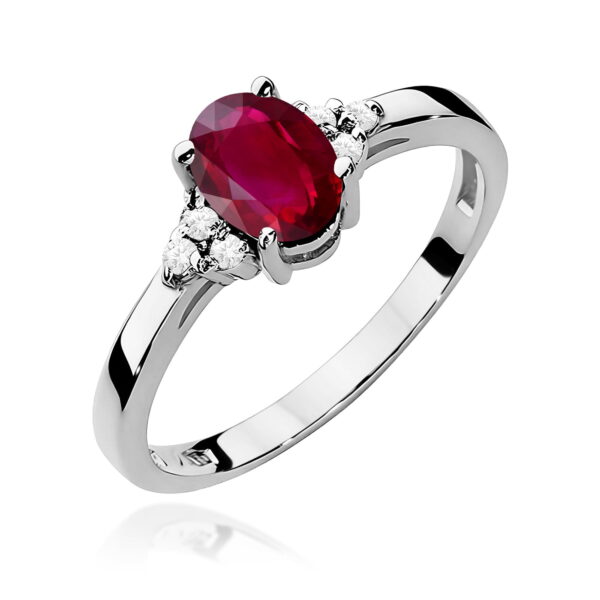 Pierścionek Rubin 1,00ct białe złoto