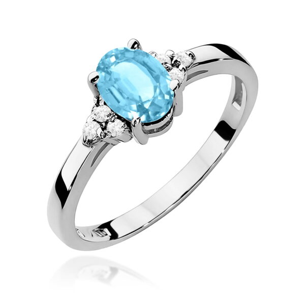 Pierścionek Topaz Swiss 0,90ct białe złoto