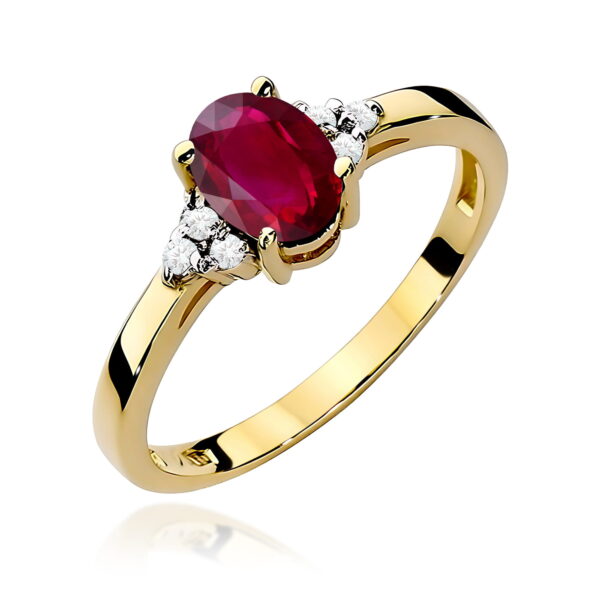 Pierścionek Rubin 1,00ct żółte złoto