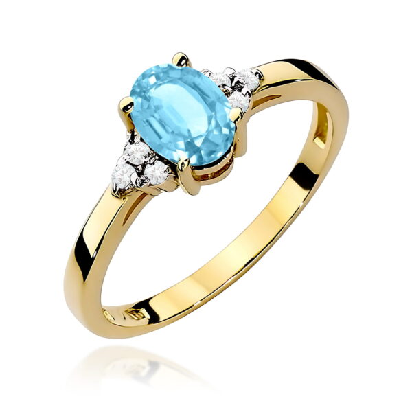 Pierścionek Topaz Swiss 0,90ct żółte złoto 375