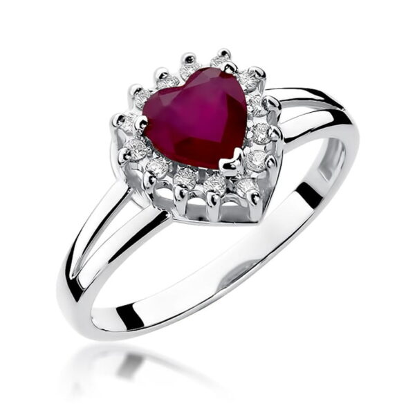 Pierścionek Rubin 1,10ct białe złoto