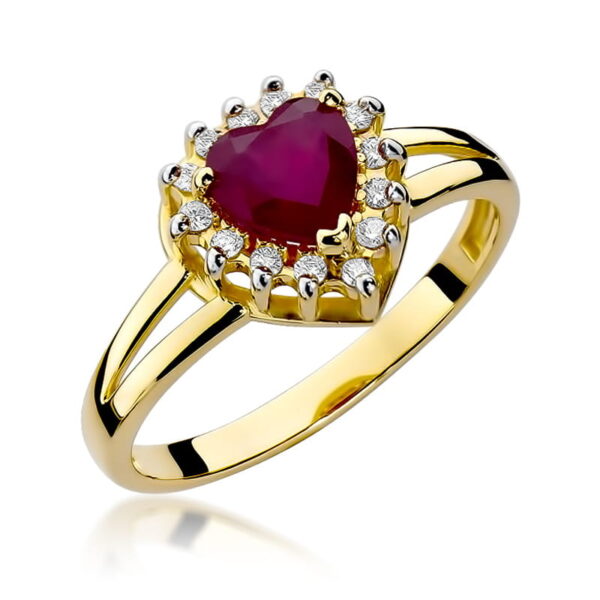 Pierścionek Rubin 1,10ct żółte złoto