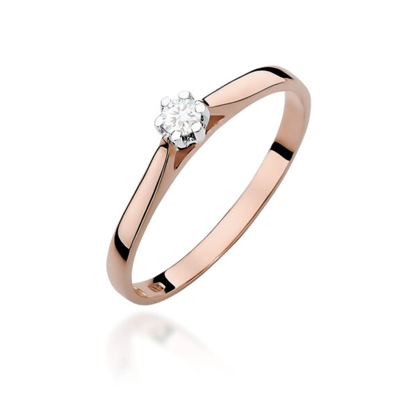 Pierścionek Diament 0,10ct różowe złoto