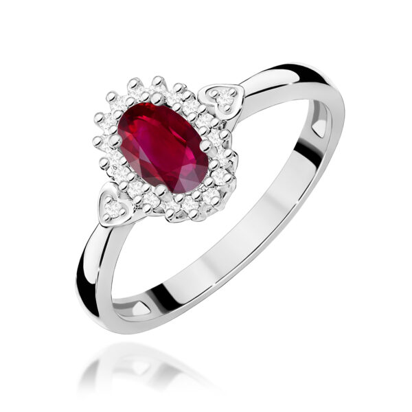 Pierścionek Rubin 0,60ct białe złoto