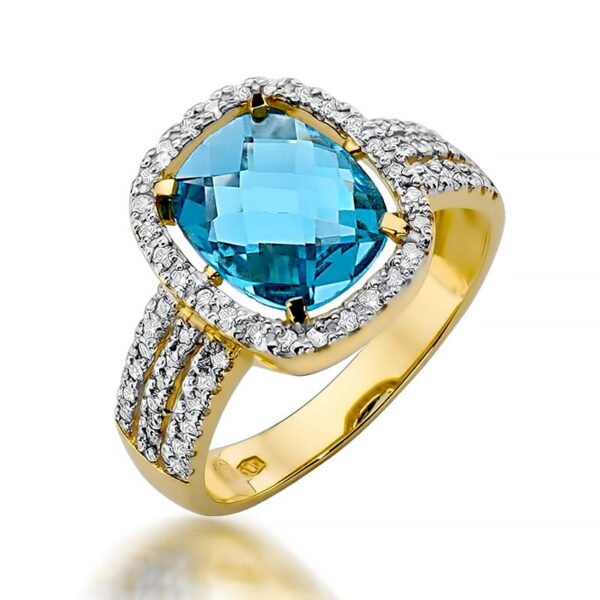 Pierścionek Topaz Swiss 3,00ct żółte złoto 375