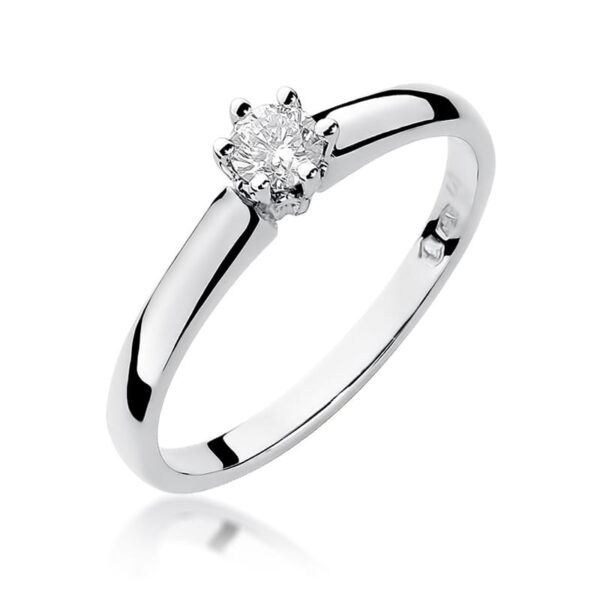 Pierścionek Diament 0,20ct białe złoto