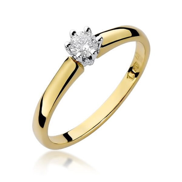 Pierścionek Diament 0,20ct żółte złoto