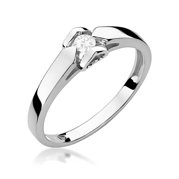 Pierścionek Diament 0,04ct białe złoto 375
