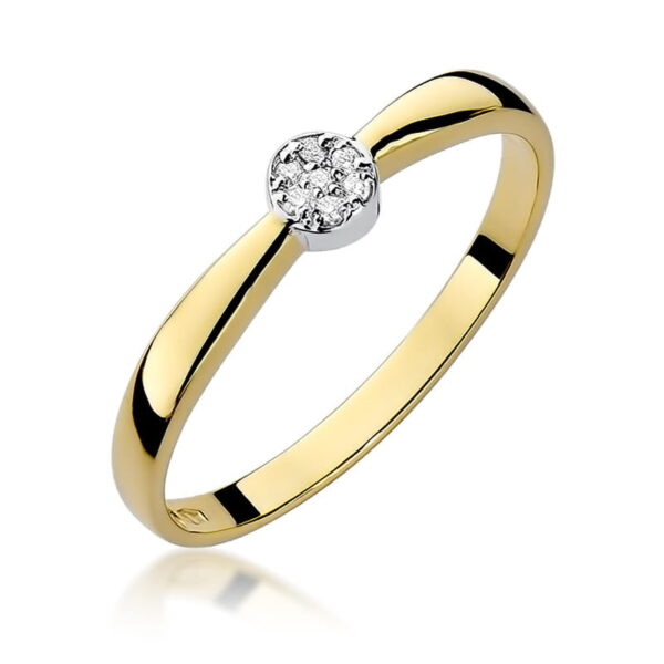 Pierścionek Diament 0,04ct żółte złoto