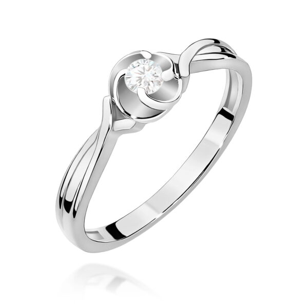 Pierścionek Diament 0,10ct białe złoto