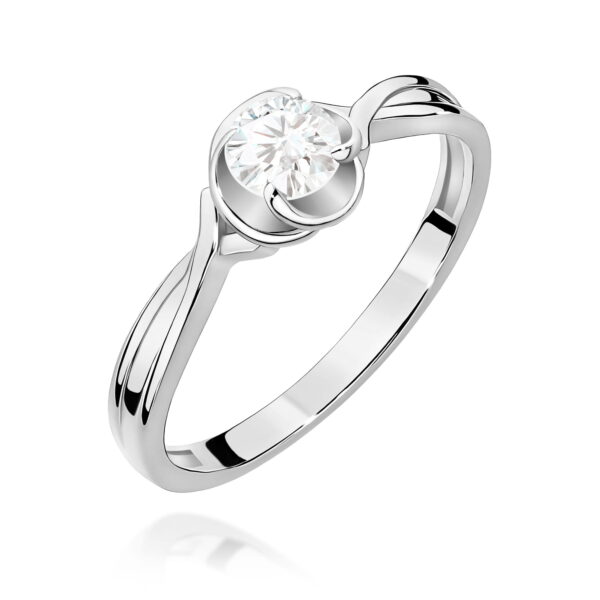 Pierścionek Diament 0,30ct białe złoto 375