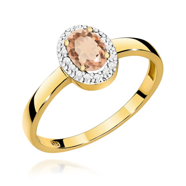 Pierścionek Morganit 0,40ct żółte złoto