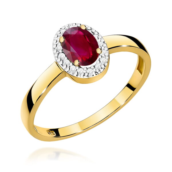 Pierścionek Rubin 0,60ct żółte złoto