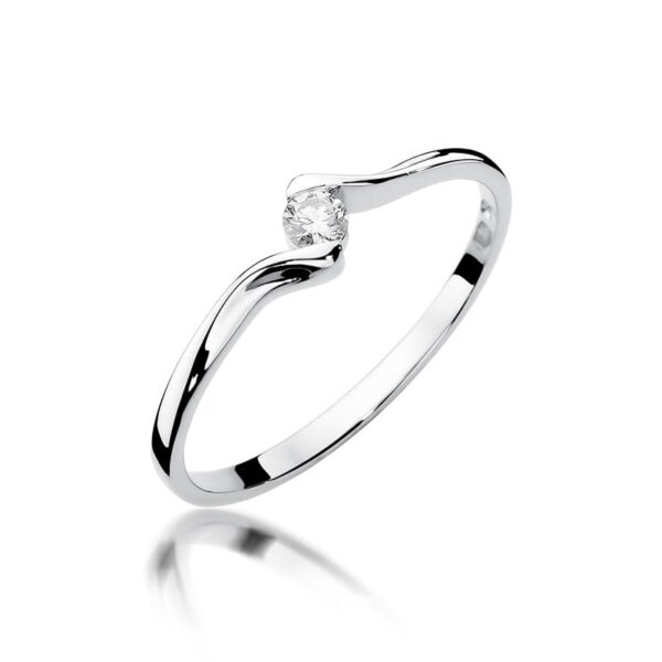 Pierścionek Diament 0,09ct białe złoto