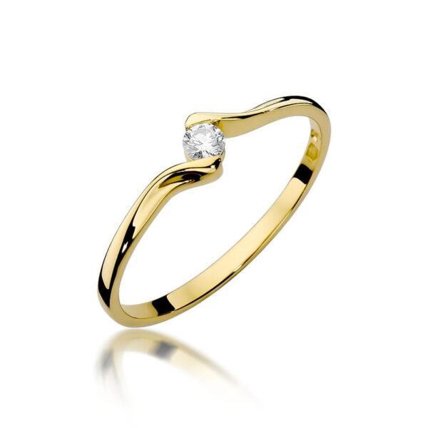 Pierścionek Diament 0,09ct żółte złoto 375