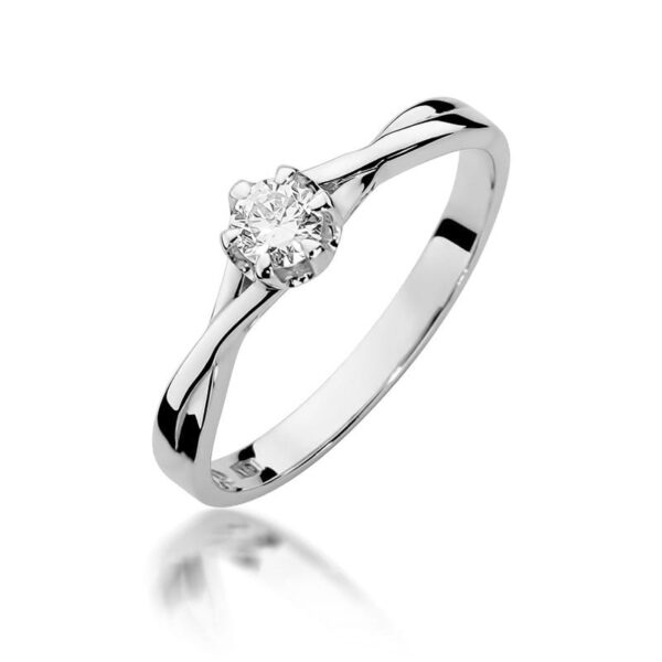 Pierścionek Diament 0,20ct białe złoto 375