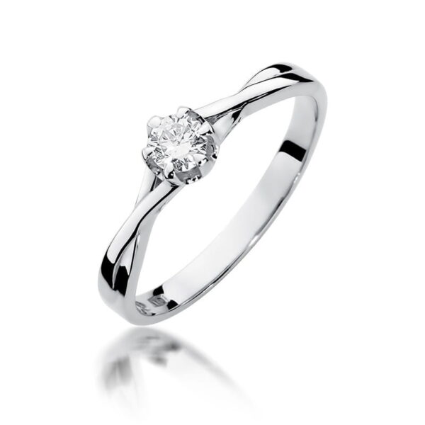 Pierścionek Diament 0,23ct białe złoto 375